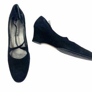 Prevata Italian Suede Mary Jane Wedge Sandal 8.5
